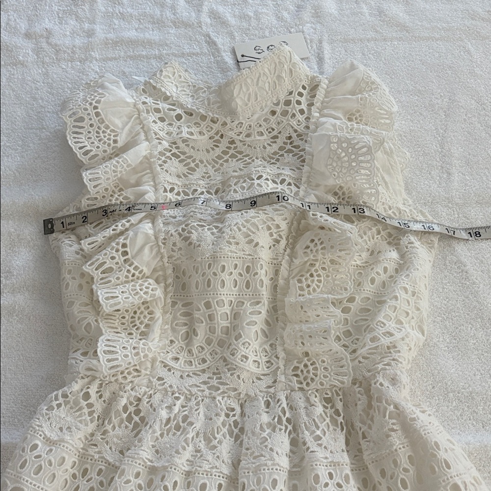 NWT Sea New York from Free People White Lace Eyelet beautiful sleeveless dress. - Picture 9 of 14